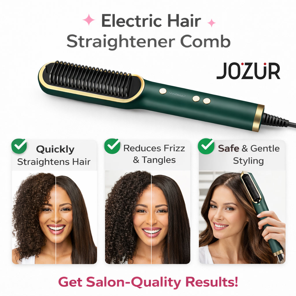 Electric Hair Straightener Comb – Fast Heating Straightening Brush