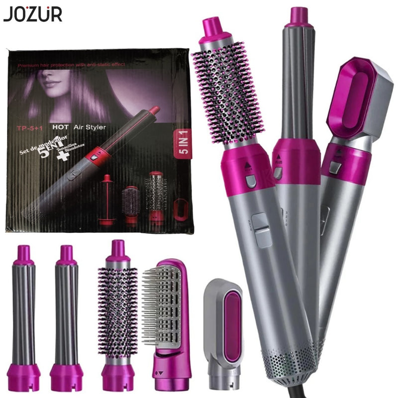 5 In 1 Hot Air Styler Brush – Professional Hair Dryer & Curler Set