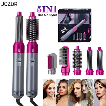 5 In 1 Hot Air Styler Brush – Professional Hair Dryer & Curler Set