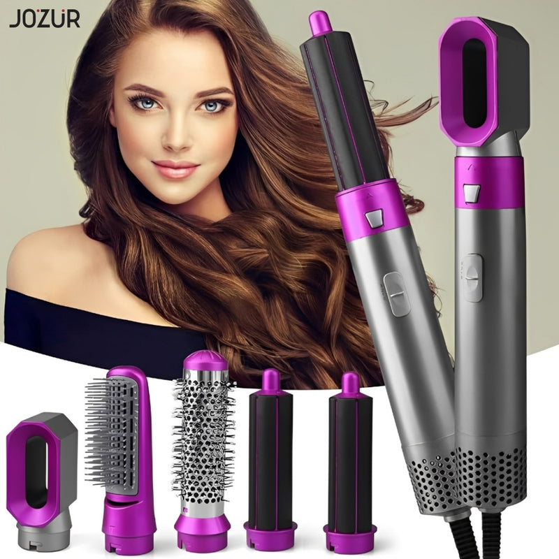 5 In 1 Hot Air Styler Brush – Professional Hair Dryer & Curler Set